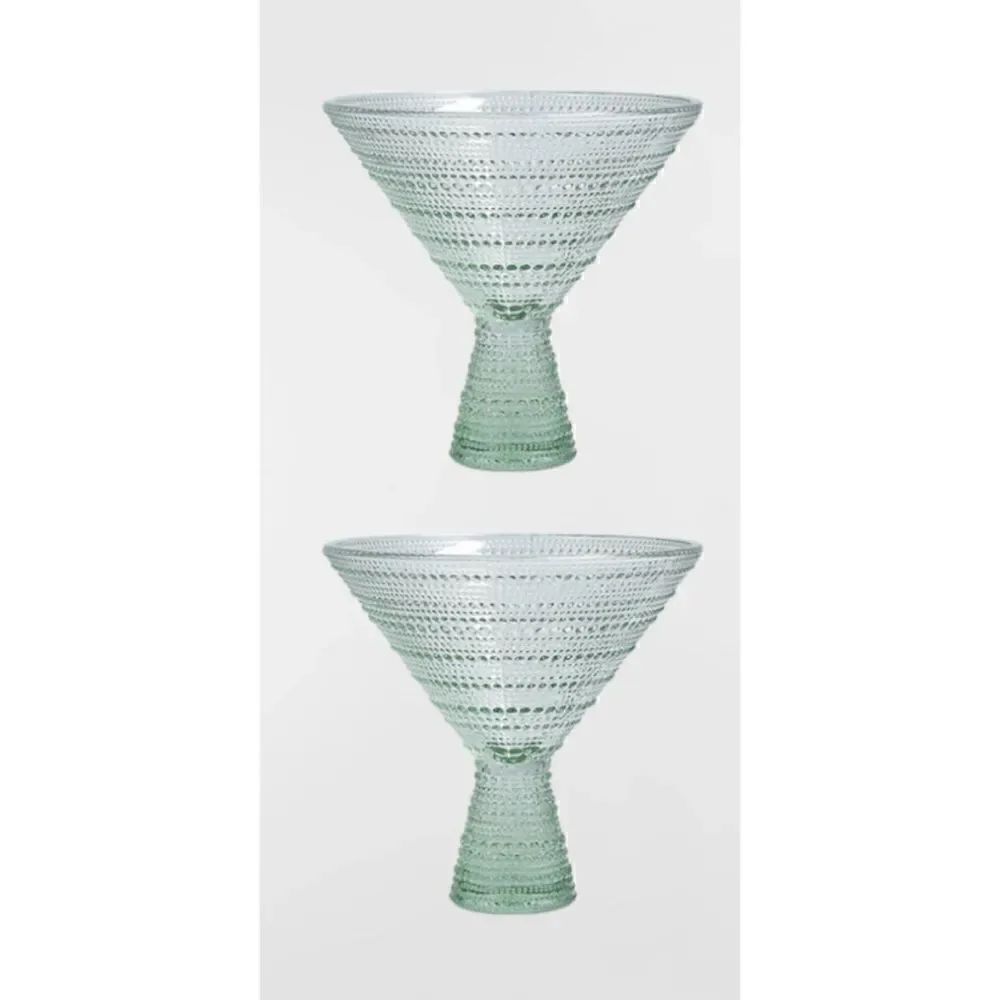 FORTESSA Jupiter Martini Glass Set of 2 in Sage NEW